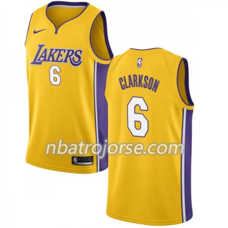 Män Los Angeles Lakers Tröja Jordan Clarkson 6 Nike 2017-18 Guld Swingman